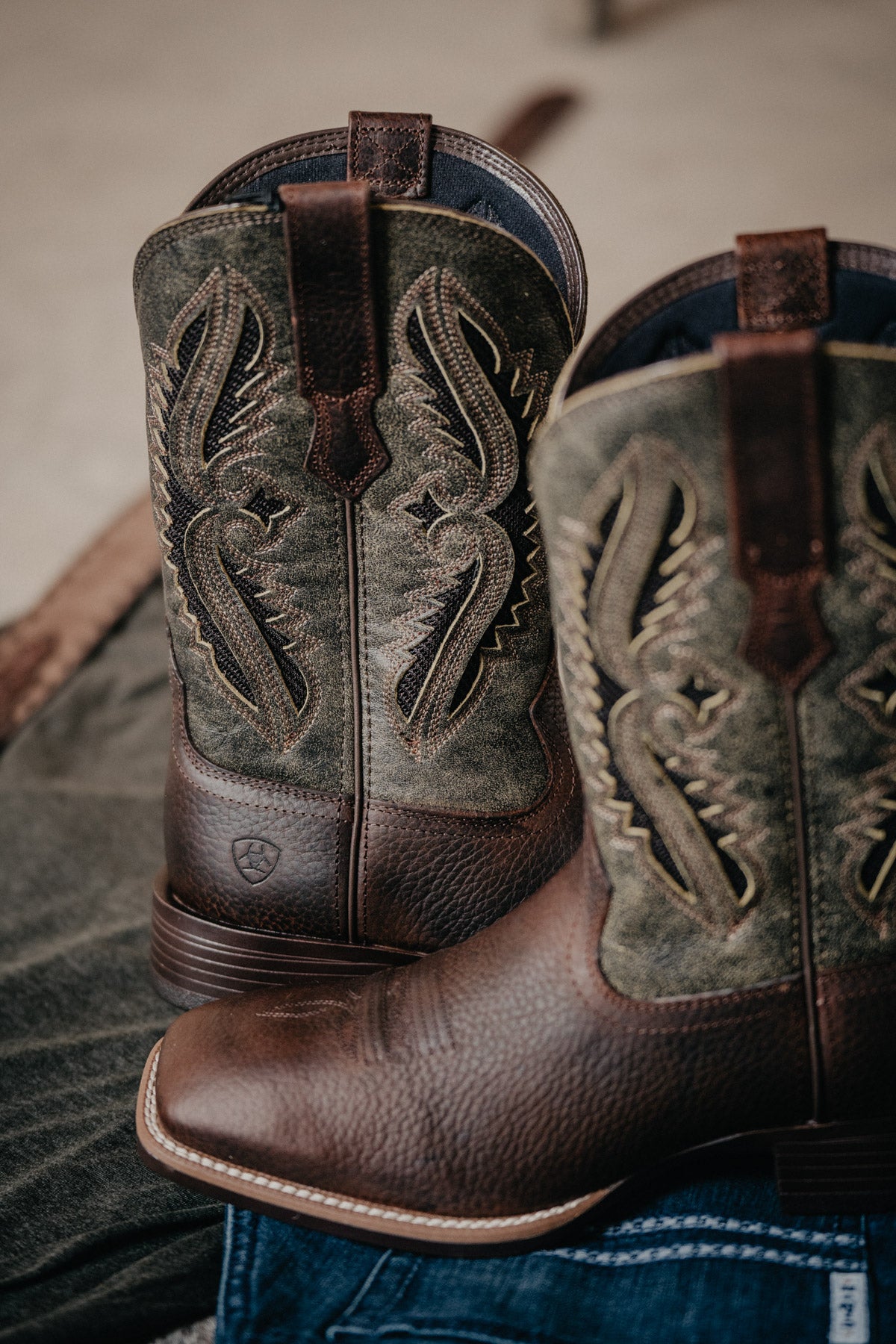 Men's Ariat 'Powder' VentTEK Western Boot (Forest Green)