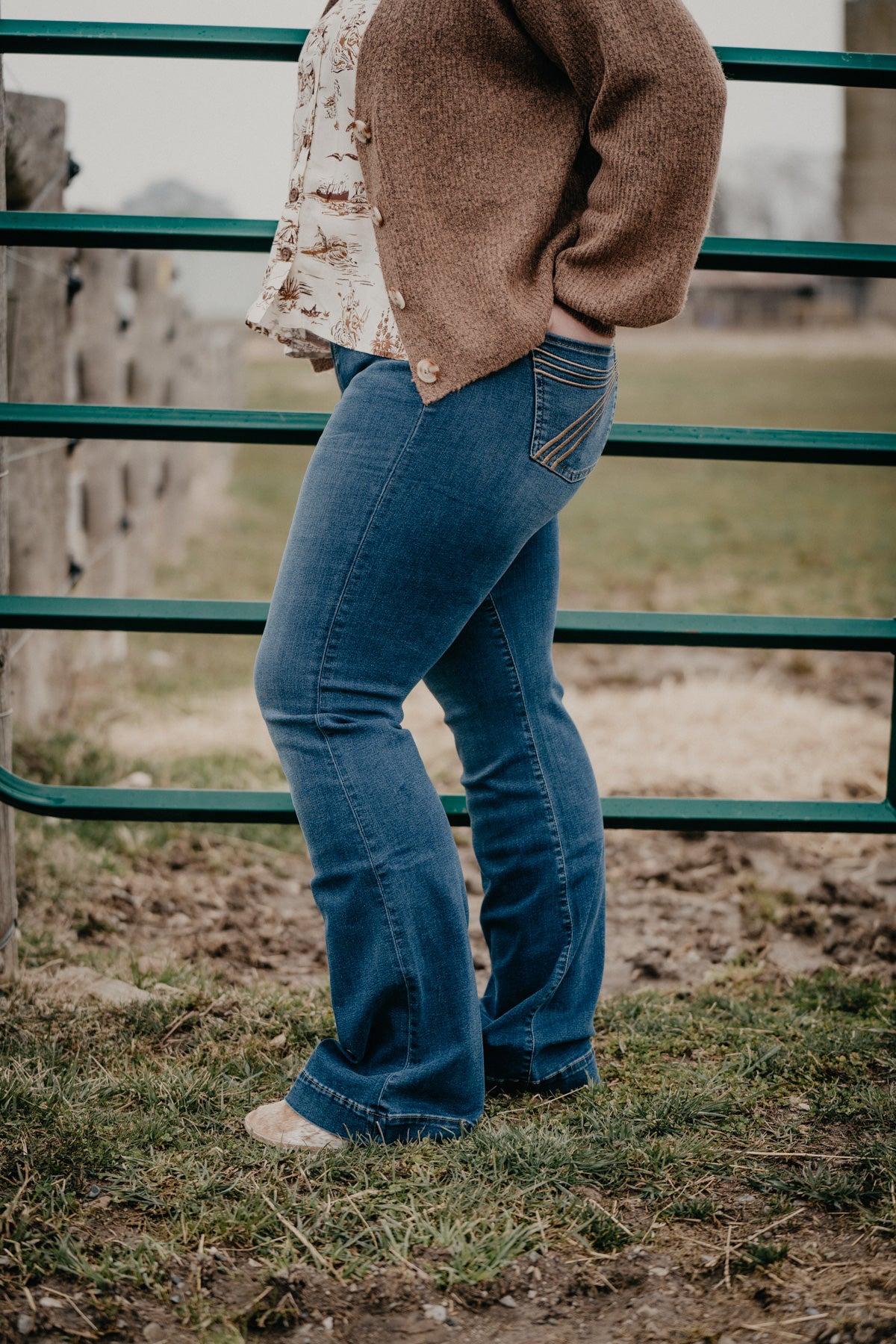 Medium Wash B(air) Dojo Flare Jean with Cuff by 7 For All Mankind (Dutchess)