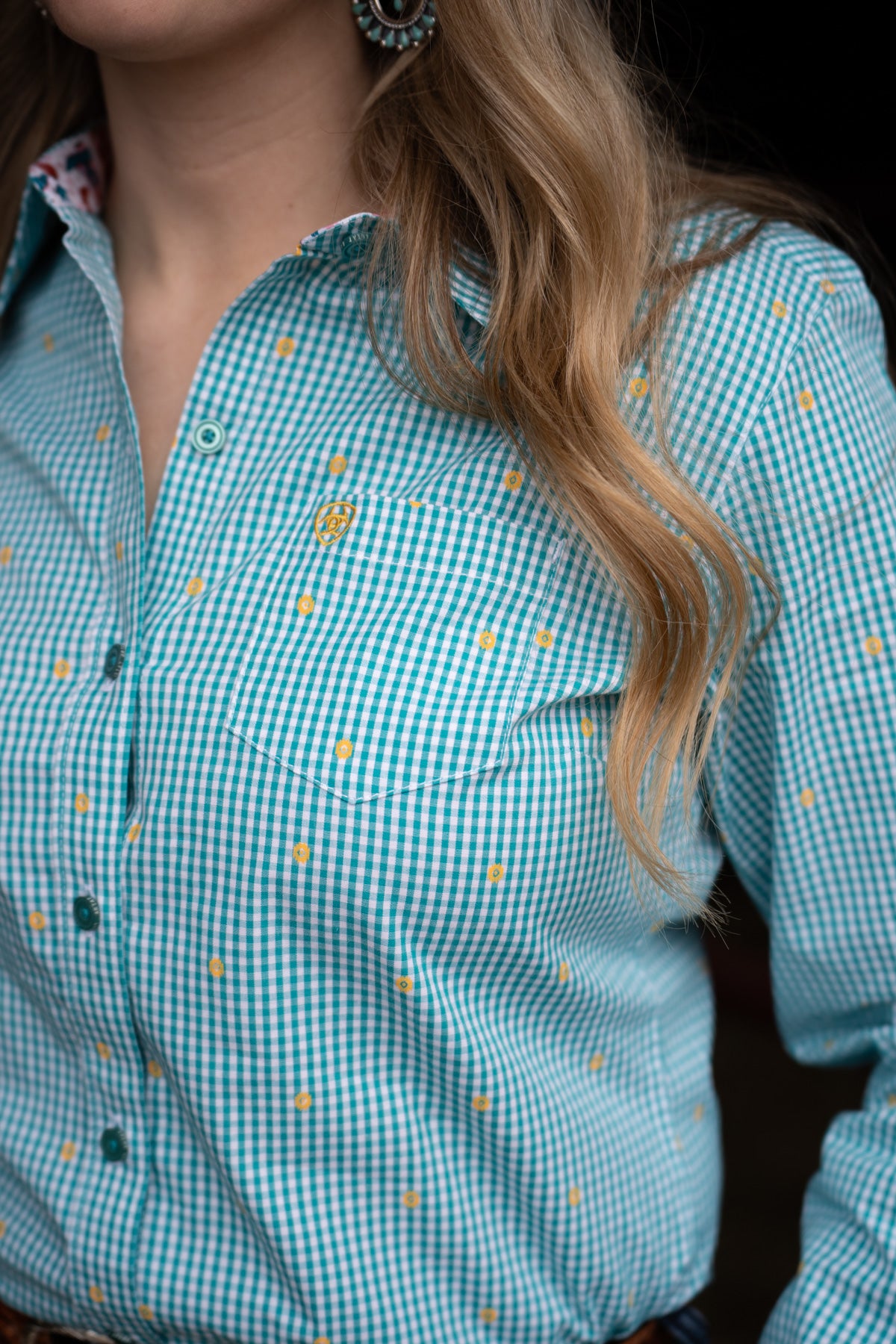 Green Checkered Women's Ariat Kirby Shirt (XS - XXL)
