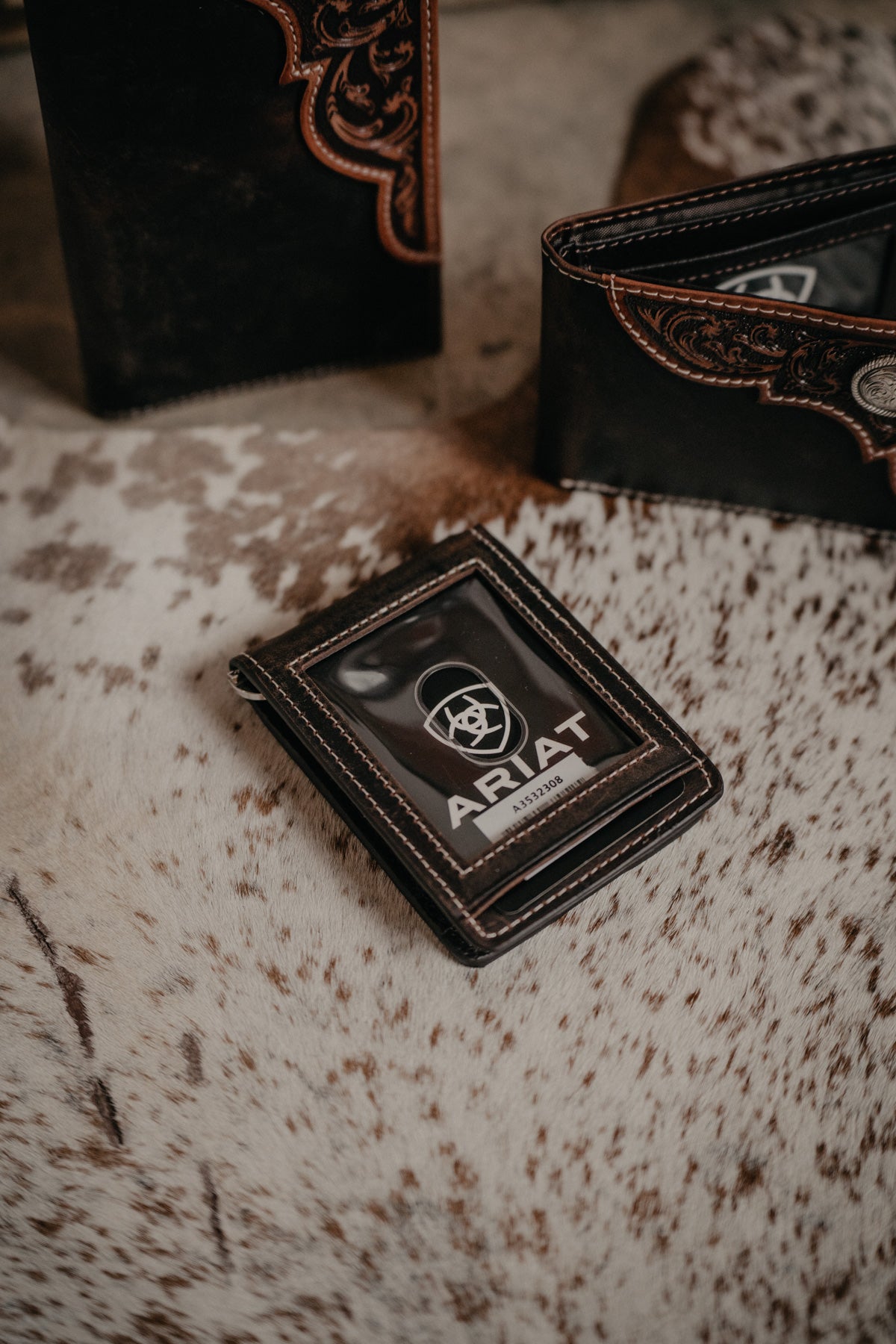 Men's Ariat Leather Tooled Accented Wallet (3 Styles)