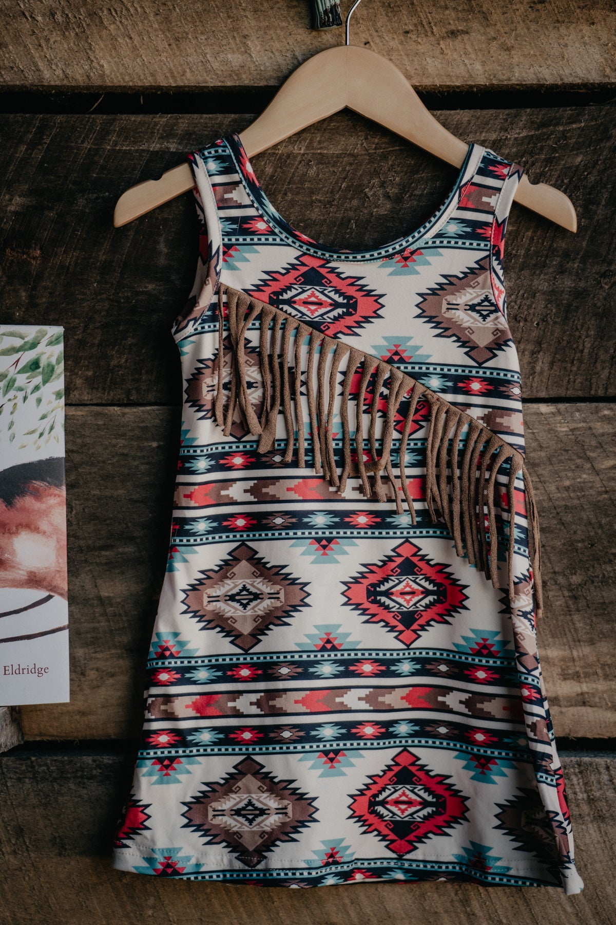 Aztec Print Dress with Suede Fringe (3-6M to 5T)