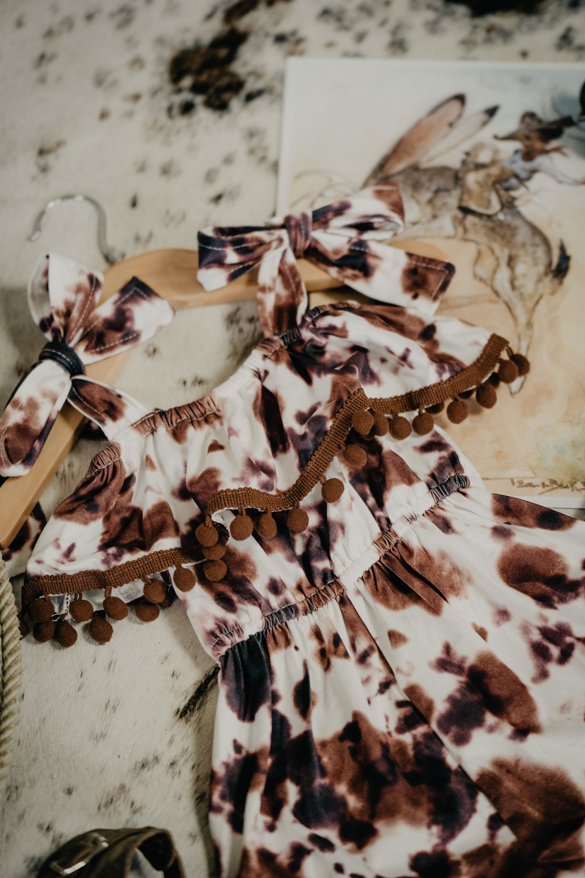 Cowprint Romper with Tassels (3-6M to 8/9T)