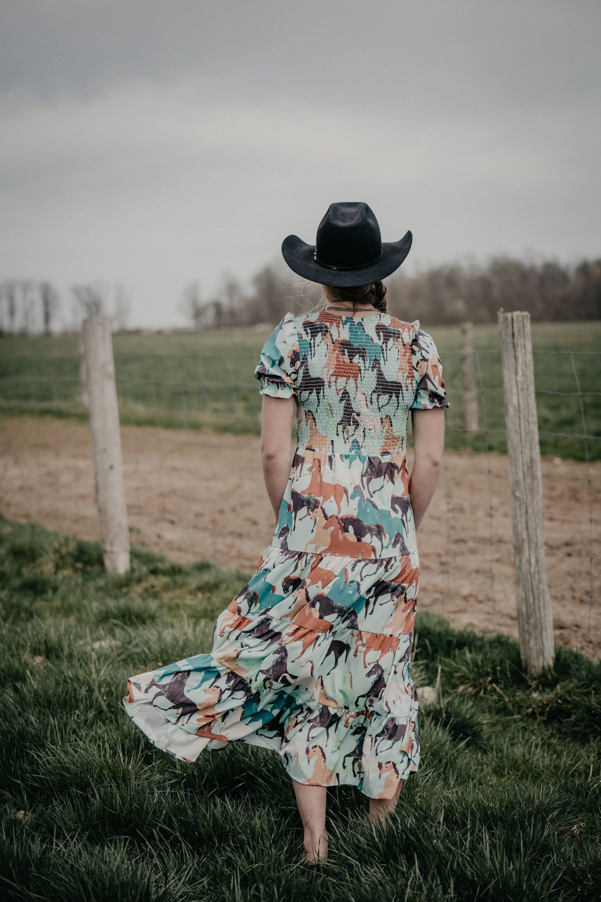 'Painted Rock' Version 2.0 Horse Print Short Sleeve Dress (S - L)