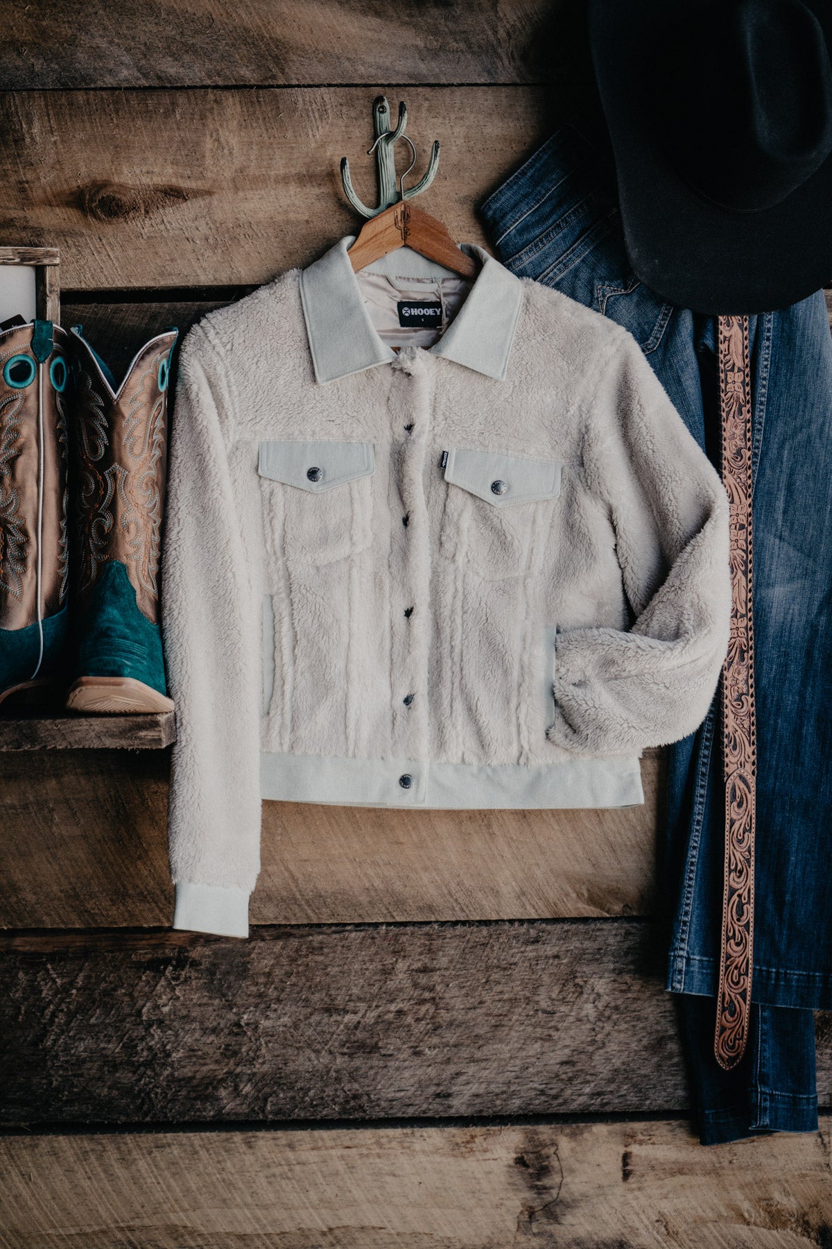 'Guthrie' Hooey Sherpa Jacket with Denim Accents (XL & XXL Only)