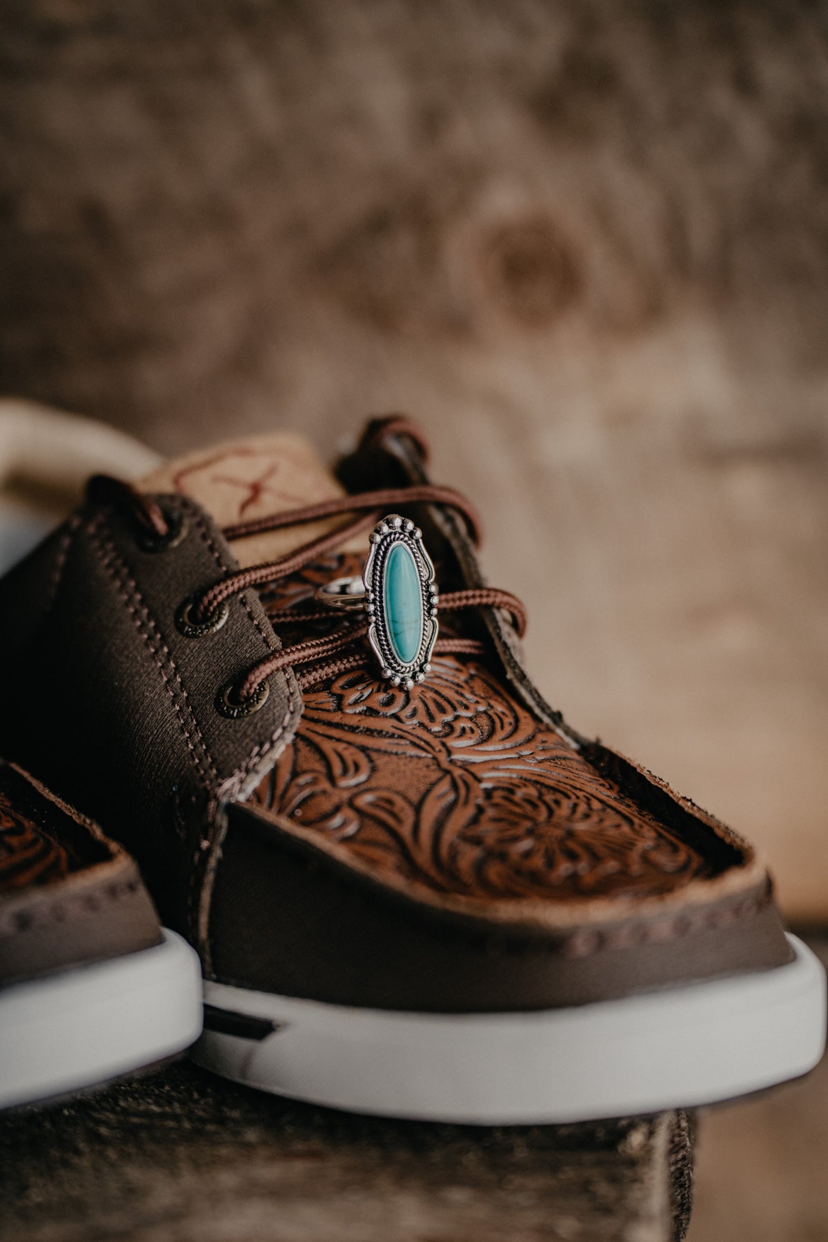Faux Navajo Inspired Adjustable Turquoise Ring
