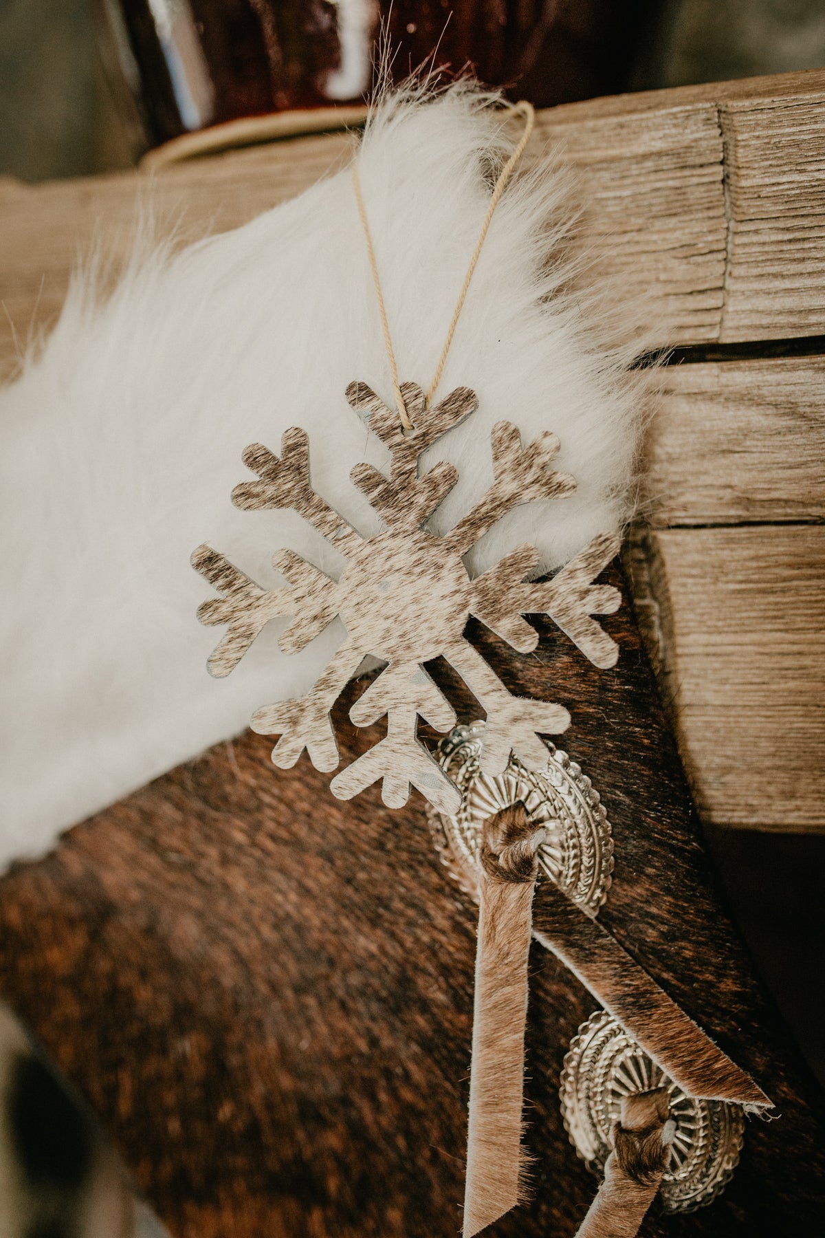 Cowhide Ornament (Snowflake)