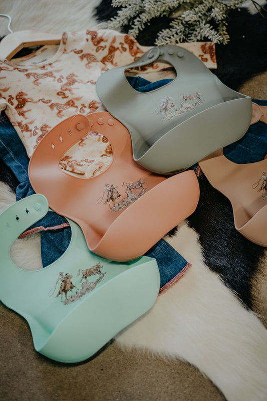 Western Printed Silicone Bib (Two Styles/ 6 Colours)