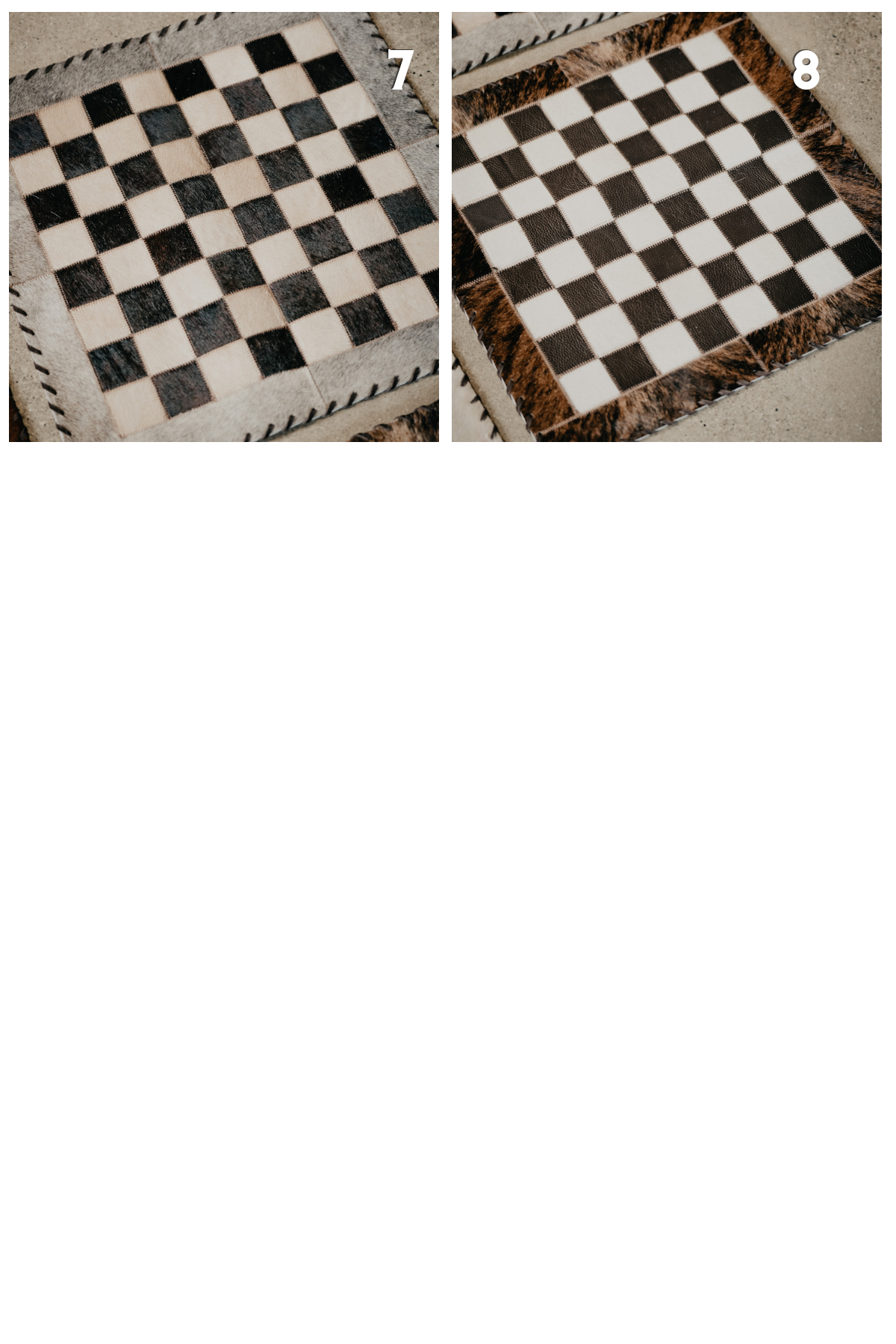 Cowhide & Leather Checker board