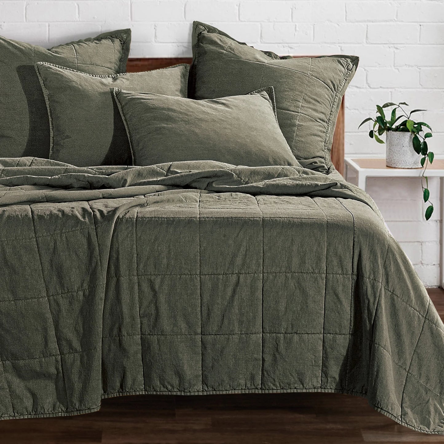 Stonewashed Cotton Canvas Coverlet (Multiple Colours; Full/Queen & King Sizes)