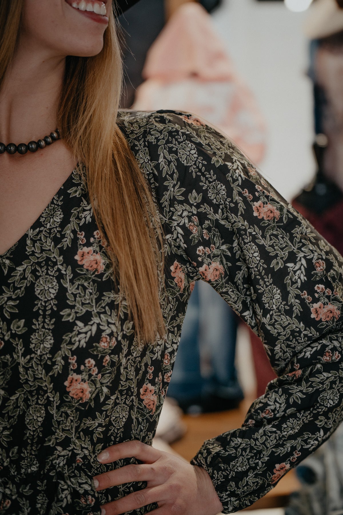 'Mary-Lou' Wrangler Floral Black Dress (S-XXL)