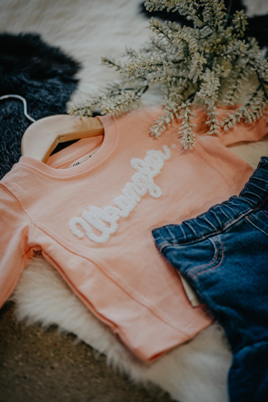 'Lillian' Wrangler Logo Baby Girl Crewneck (0-3M to 4T)