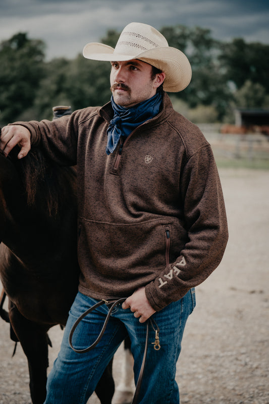 'Caldwell' Men's Ariat Logo 1/4 Zip Sweater (S-XXL)