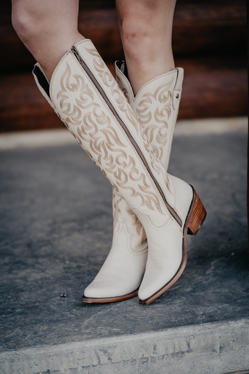 'Missouri Bone' Allie Tall Leather Boots by Liberty Black {B & C Calf Widths}