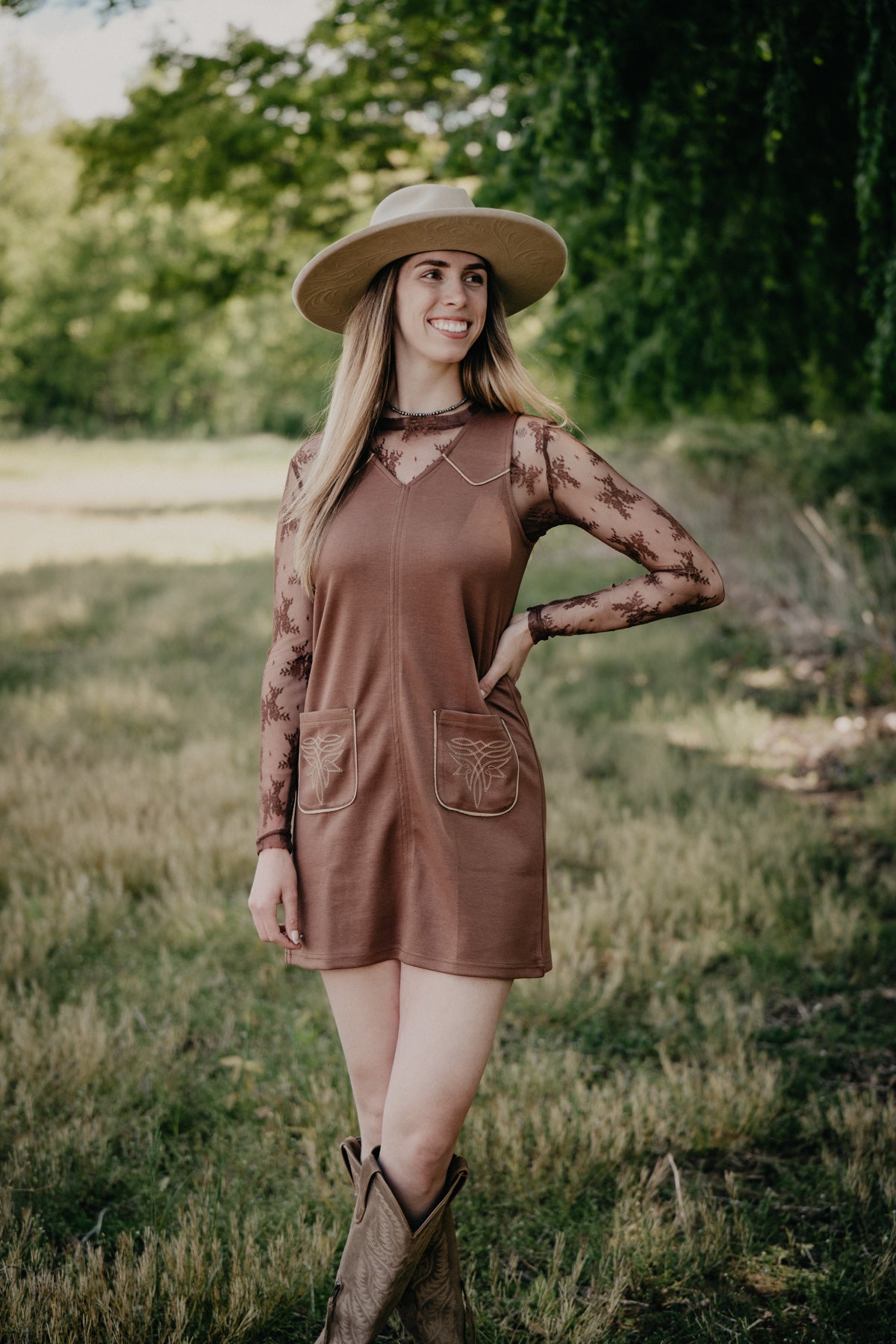 'Rylee' Brown Shift Dress (S-XL)