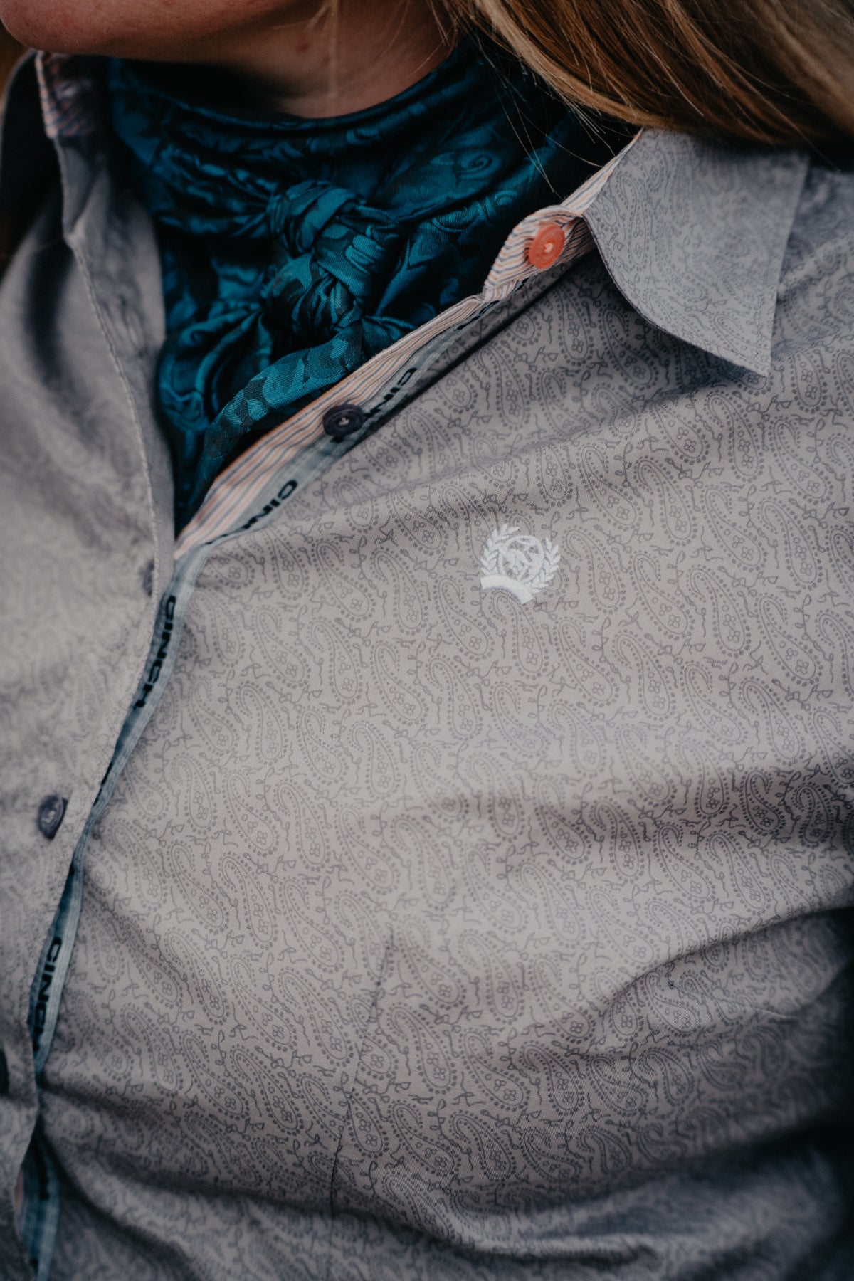 'Kels' Women's Grey Paisley CINCH Button Up (XS-XL)