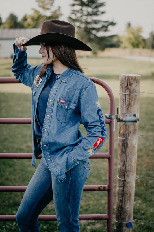 Wrangler X Coors Denim Unisex Button Down Shirt (S-XXL)