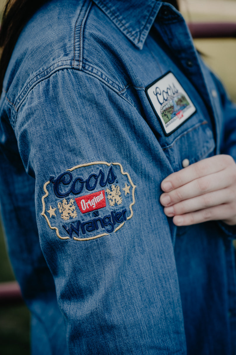 Wrangler X Coors Denim Unisex Button Down Shirt (S-XXL)