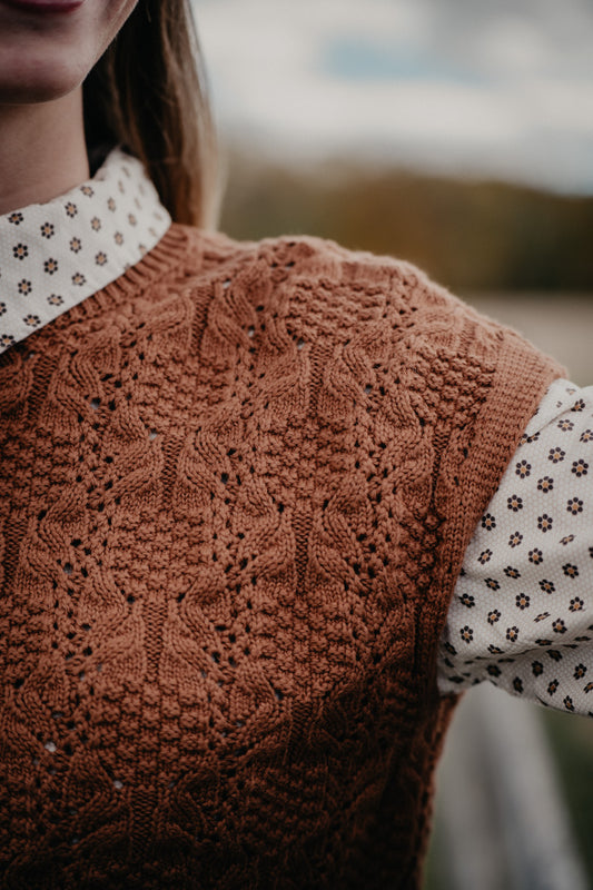'Kingsley' Cinnamon Cable Knit Mock Neck Sweater (S-L)