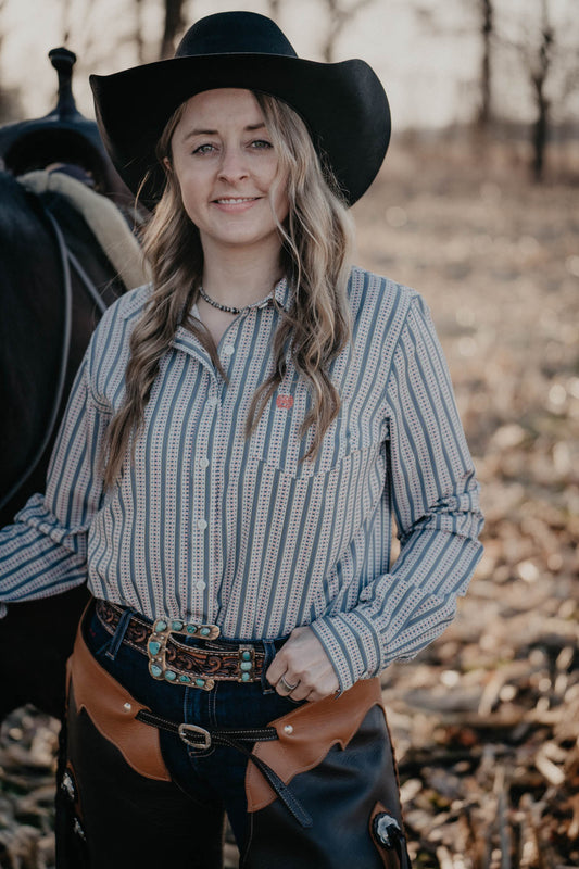 Women's Long Sleeve Western Button-down Shirt - Future Collective