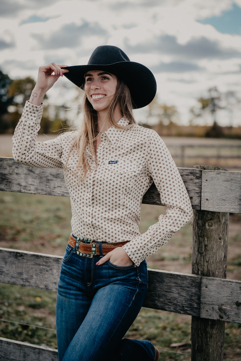 'Aurum' Honeycomb Floral Wrangler Pearl Snap (S-XL)