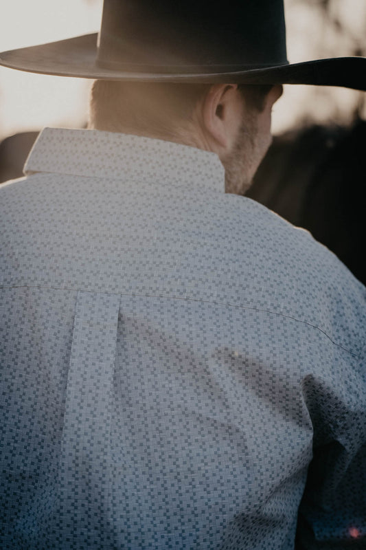 Men's Wrangler George Strait Button Up Light Grey Shirt (M-XXL)