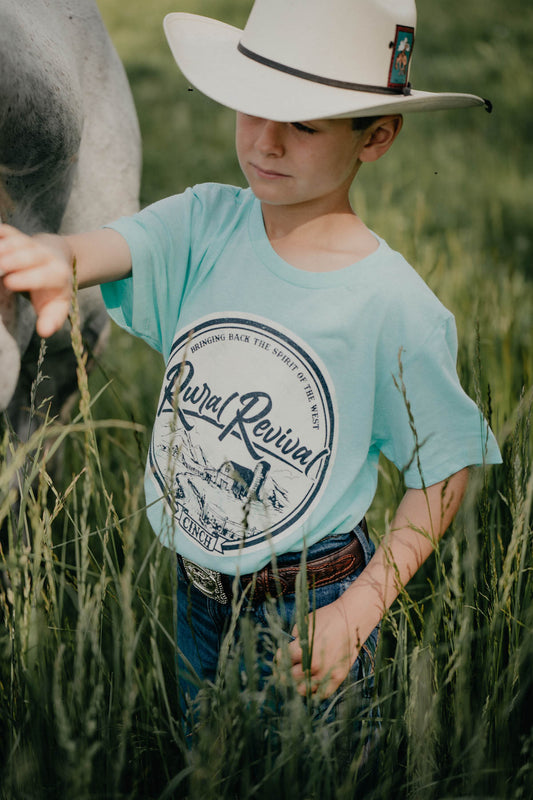 Youth CINCH Teal "Rural Revival" T-shirt (S-XL)