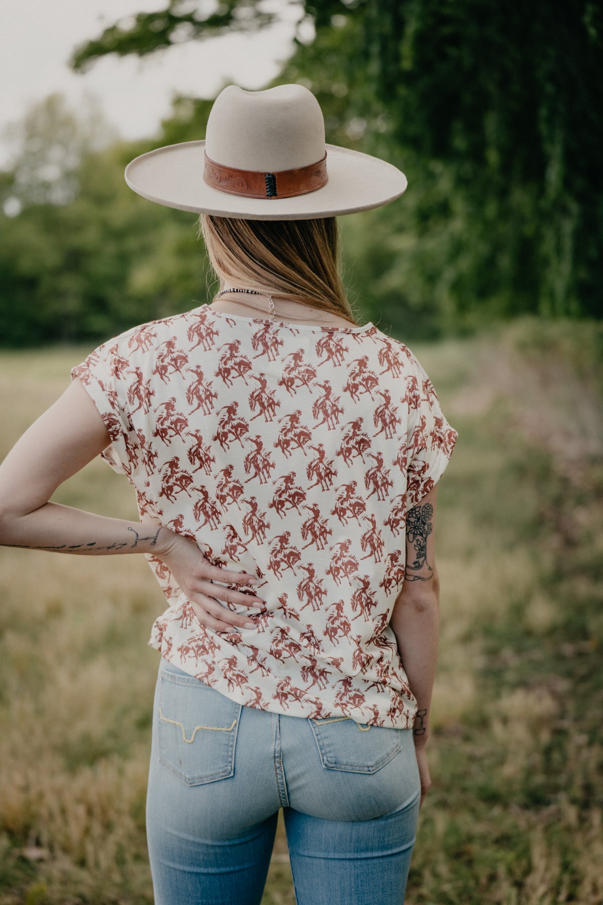 'Bowen' Buckaroo Short Sleeve Knit Top (S-XXL)