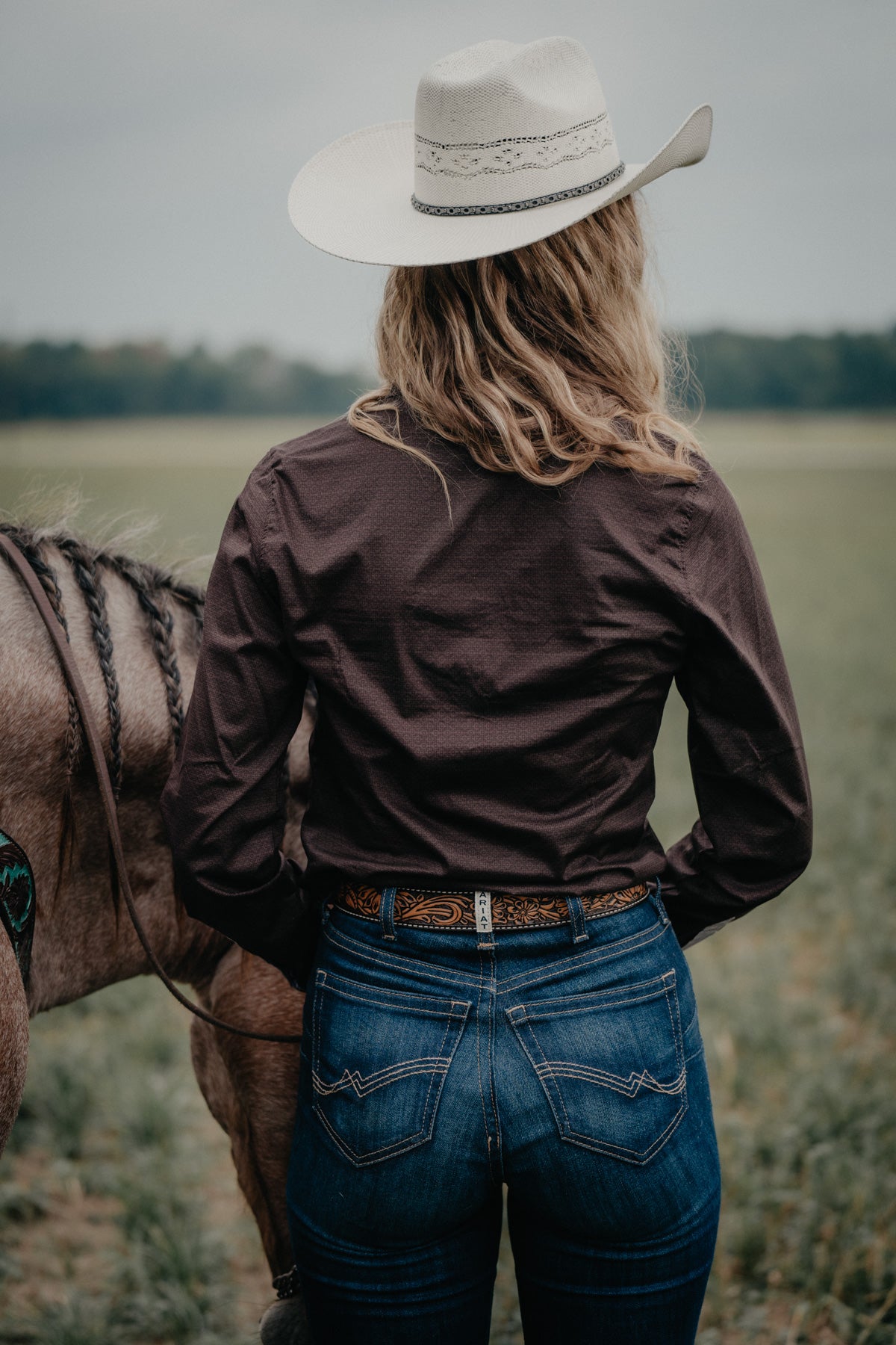 'Brandie' Women's CINCH Brown Button Up Shirt (XS-M)