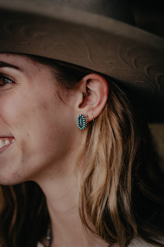 Mini Turquoise Cluster Stud Earrings