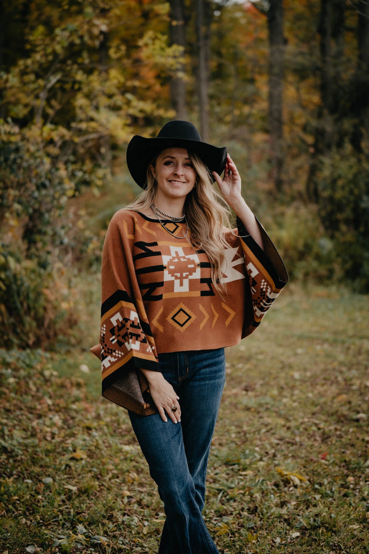 Aztec 2025 poncho sweater