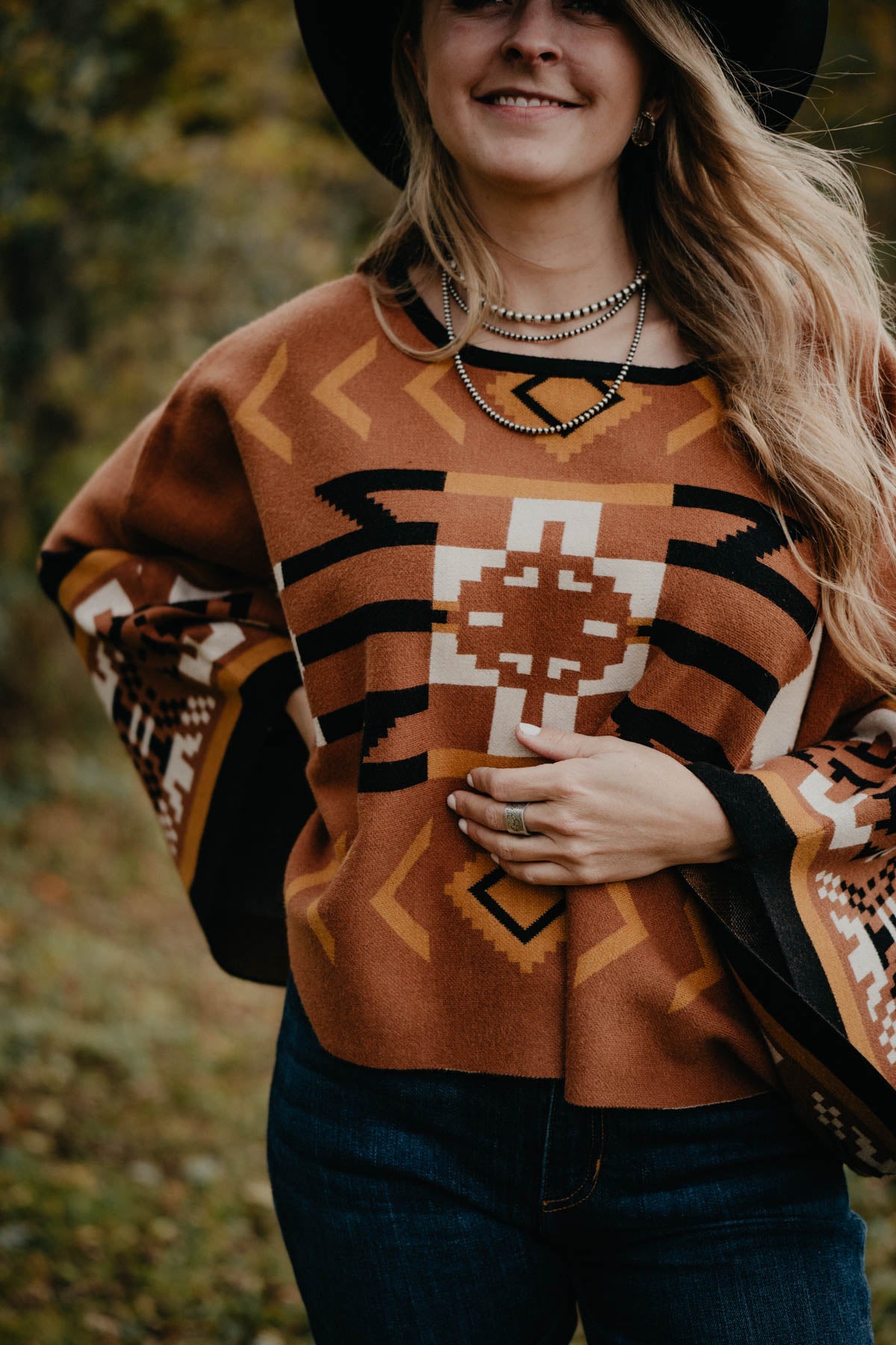 Aztec on sale poncho sweater