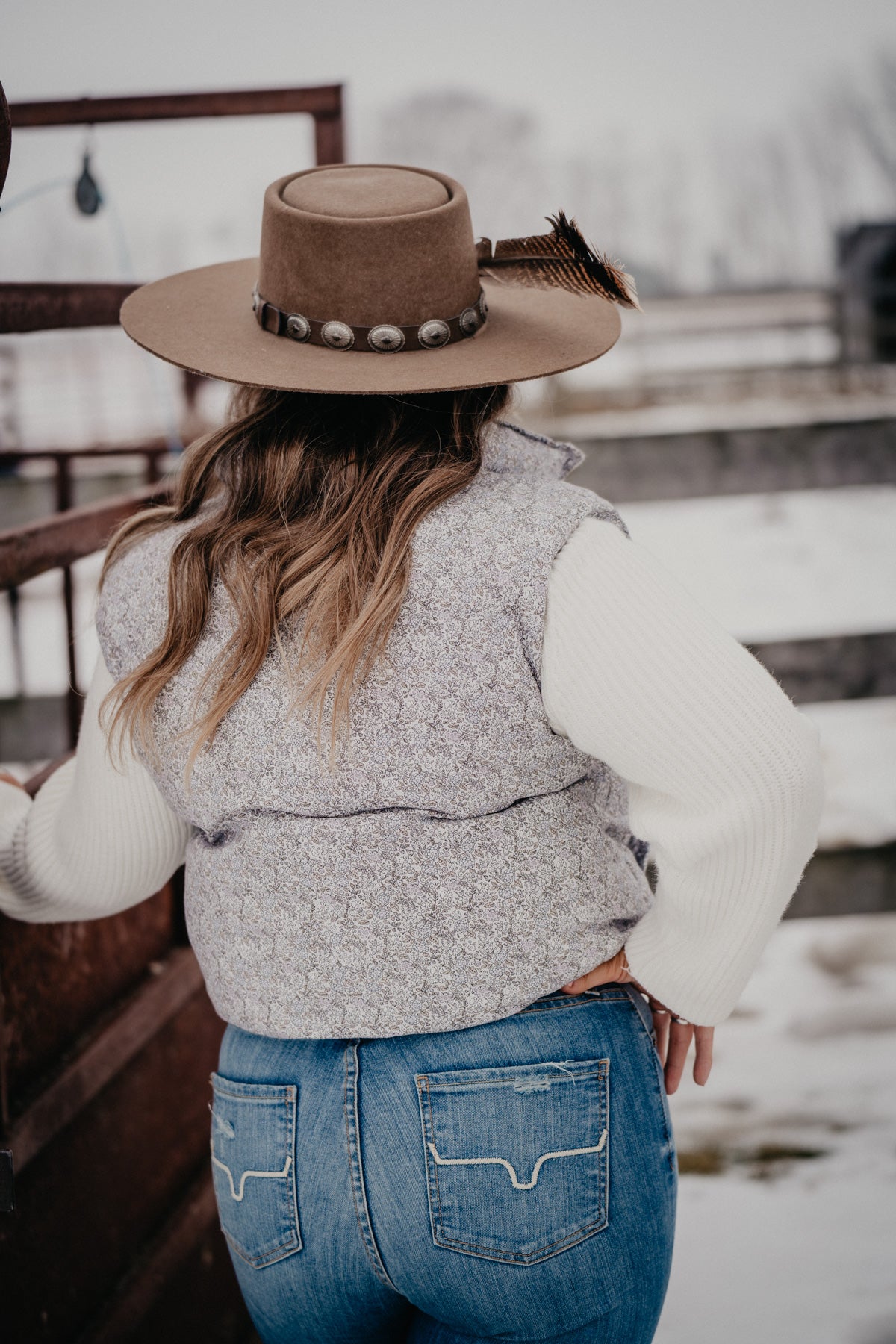 'Lydia' Floral High Neck Cropped Puffer Vest Lavender (Sizes S-L)