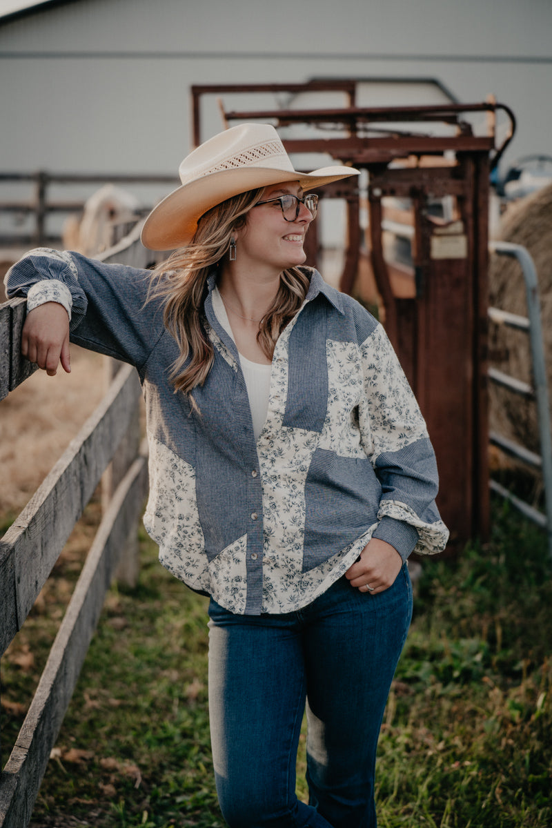 'Taya' Colour Block Button Down (S-L)