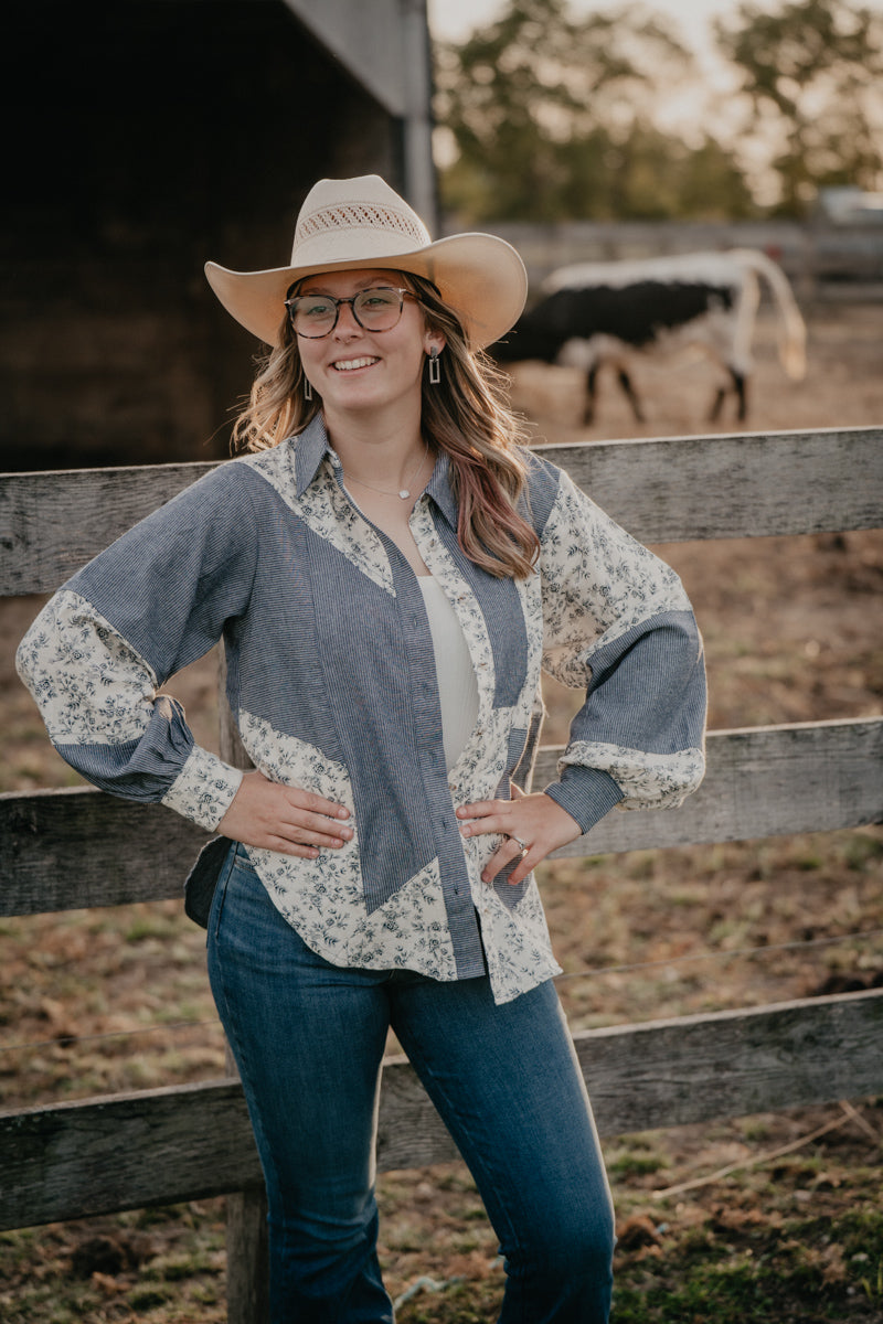 'Taya' Colour Block Button Down (S-L)