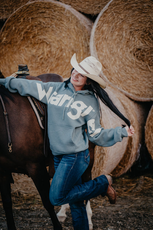 'Mellie' Powder Blue Wrangler Retro Hoodie (XS-M)