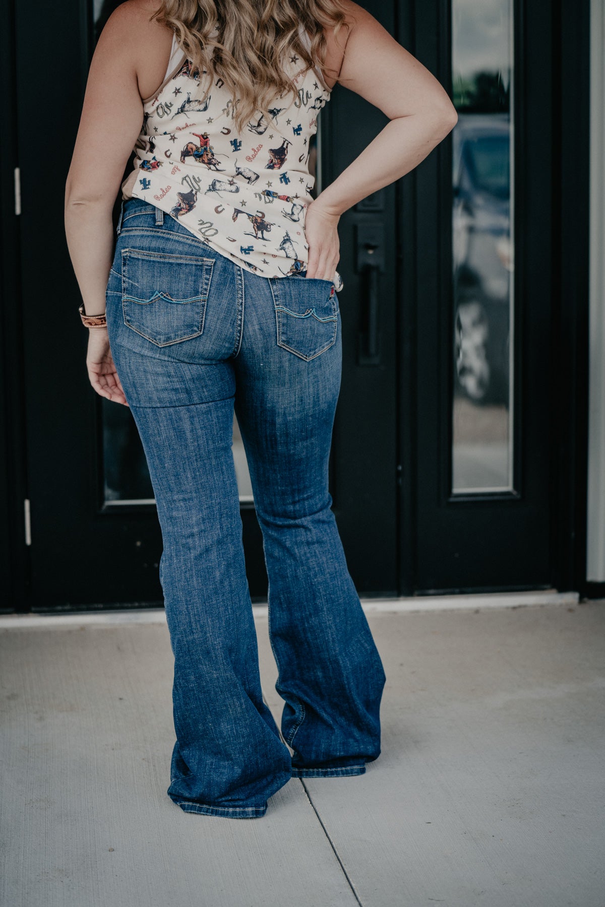 Plus size distressed hot sale flare jeans