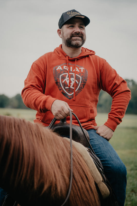 'Forest Badge' Men's Hoodie Dark Orange (S-XXL)