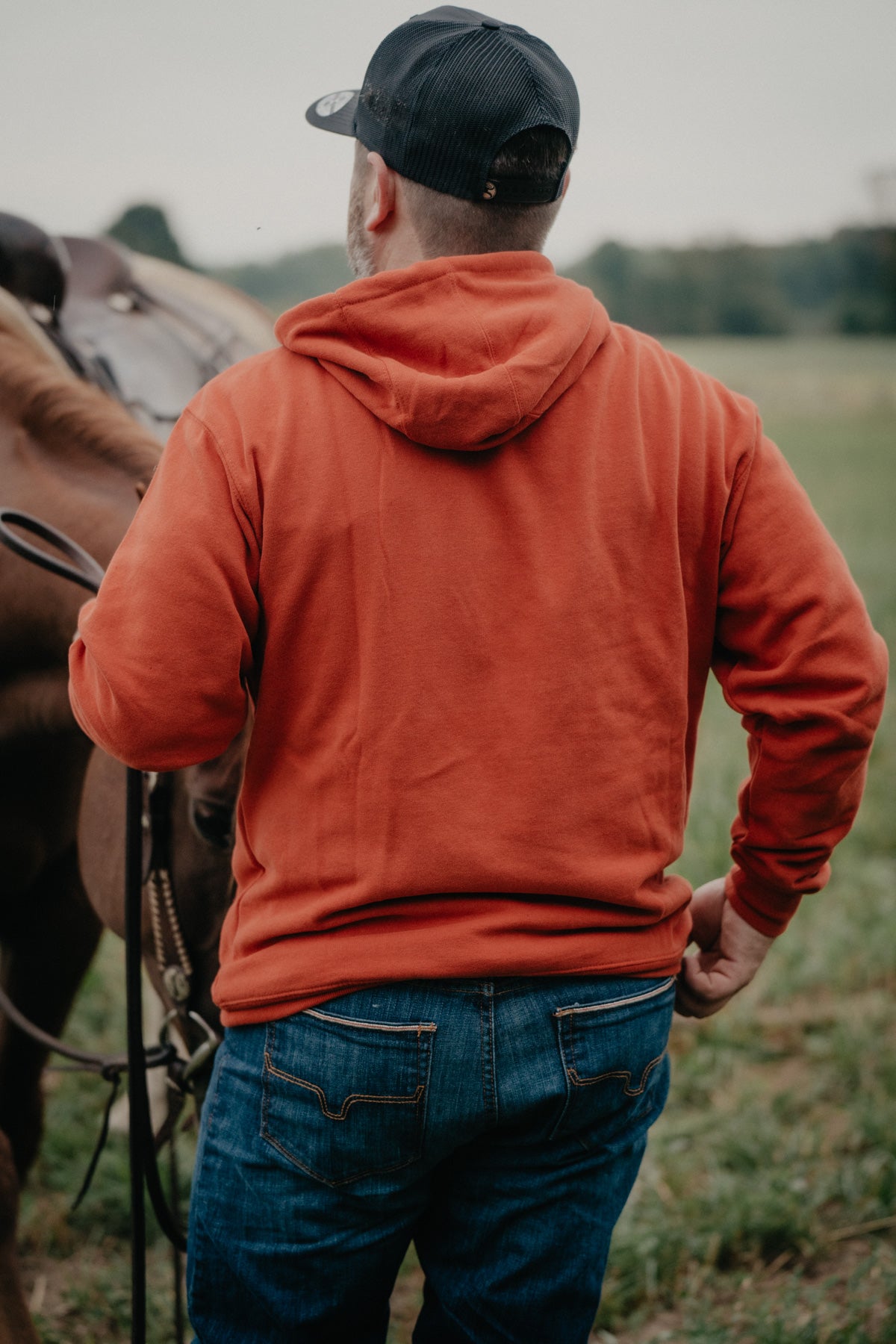 'Forest Badge' Men's Hoodie Dark Orange (S-XXL)