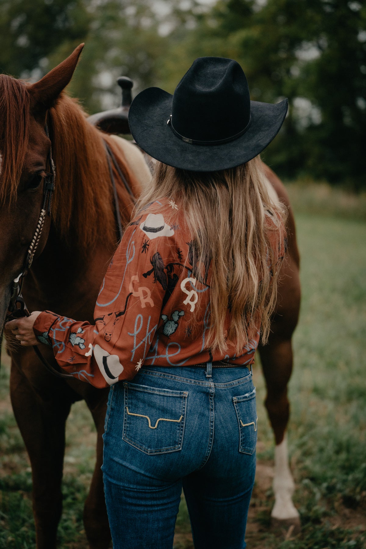 'Melanie' Howdy Print Pearl Snap (S-XXL)