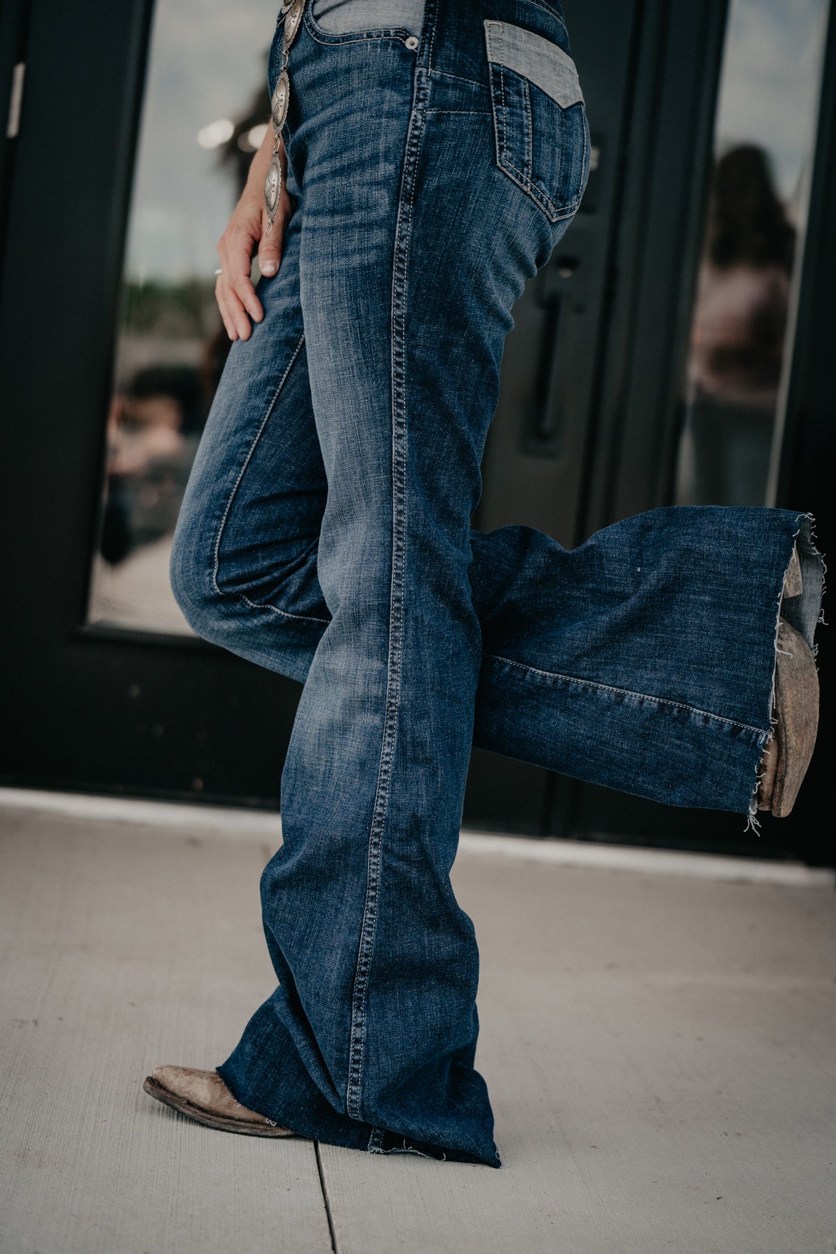 'Robbie' High Rise Mega Flare Jean with Raw Hem by Ariat (1 30S Only)