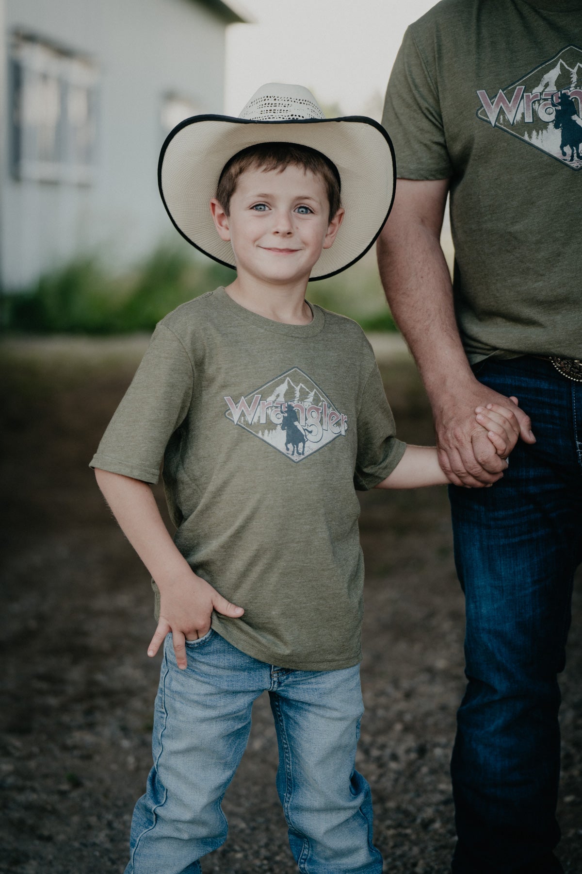 Boy's Olive Diamond Logo Wrangler T-shirt