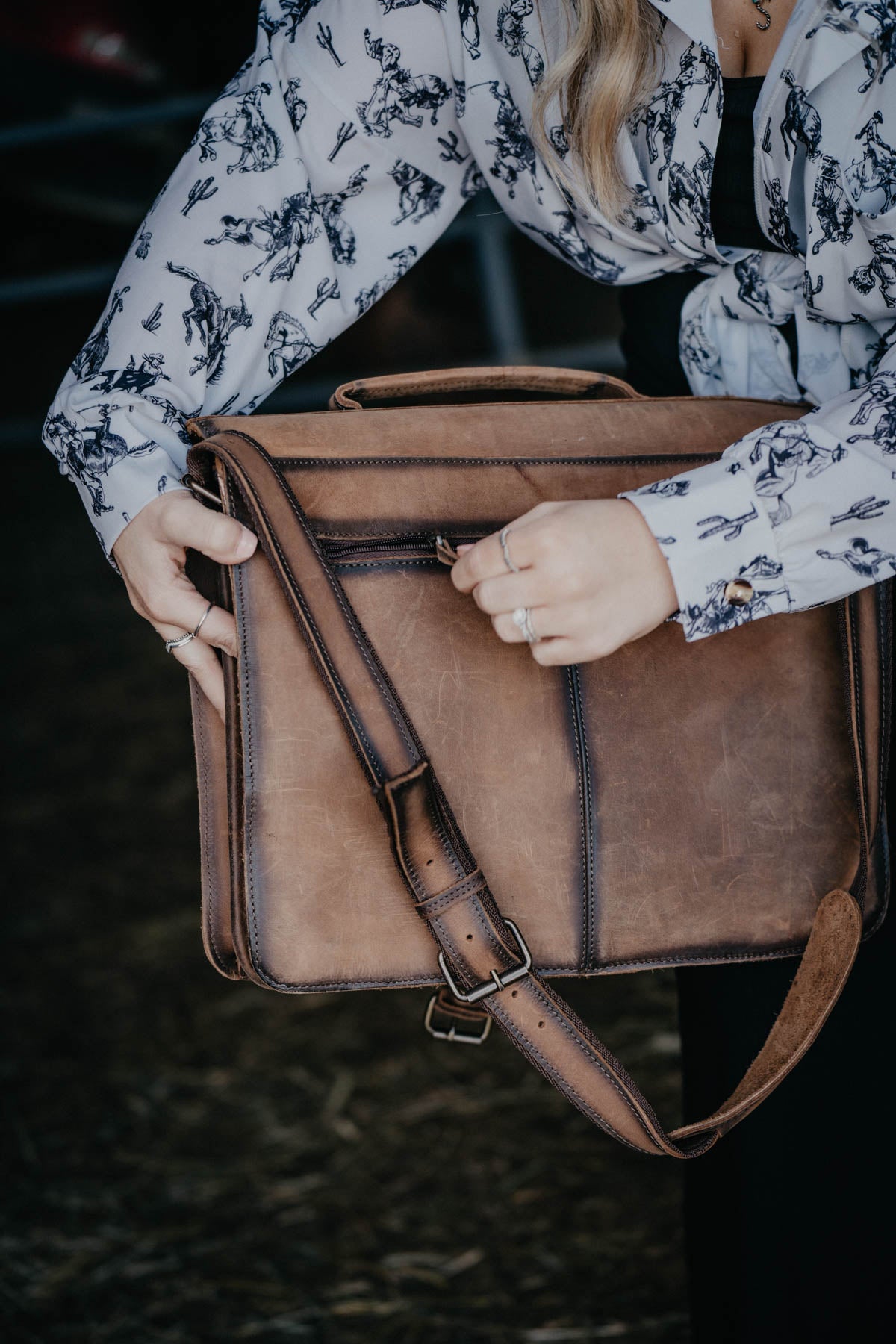 Foreman Leather Portfolio Briefcase by STS Ranchwear