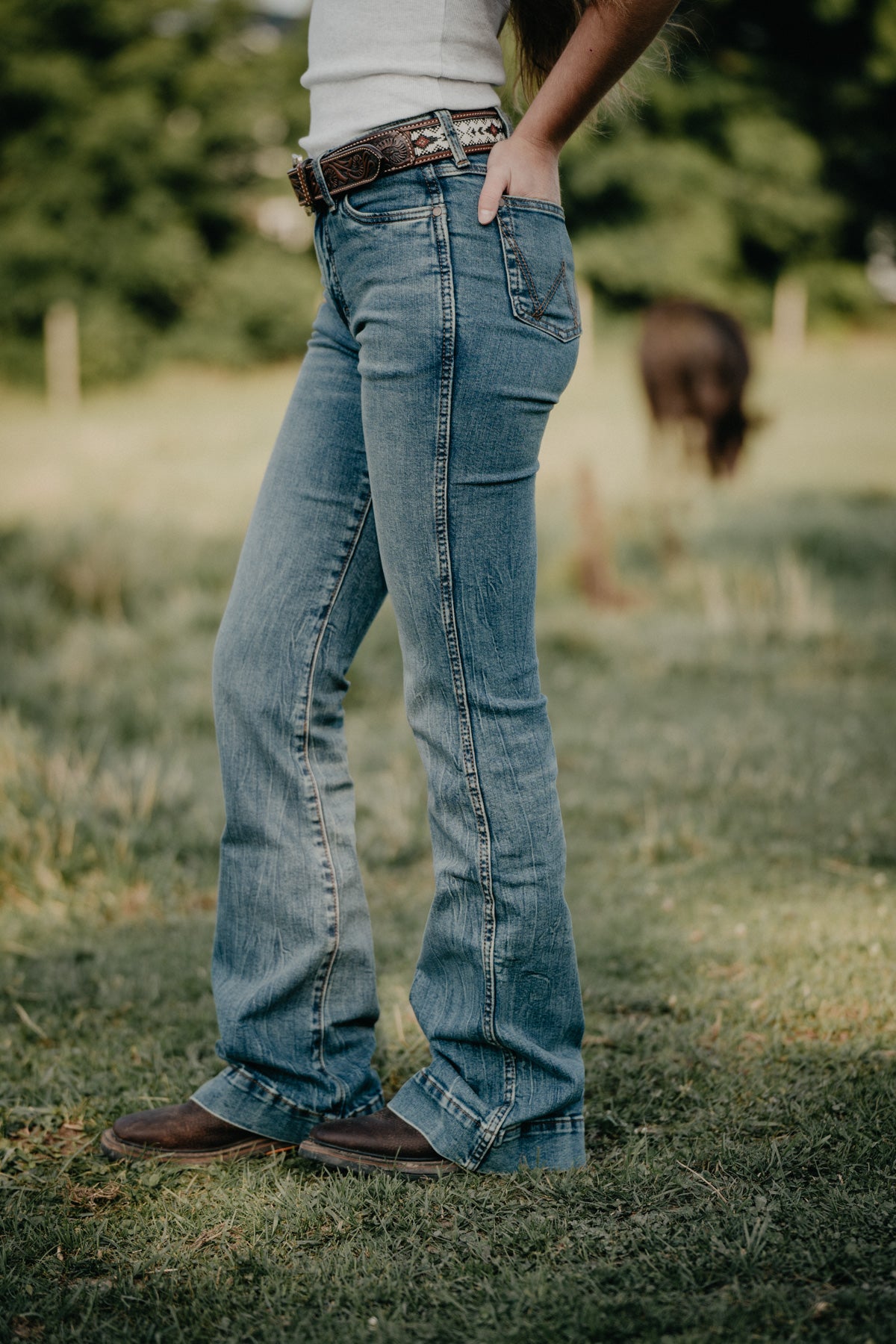 'Bailey' Retro High Rise Trouser Jean by Wrangler