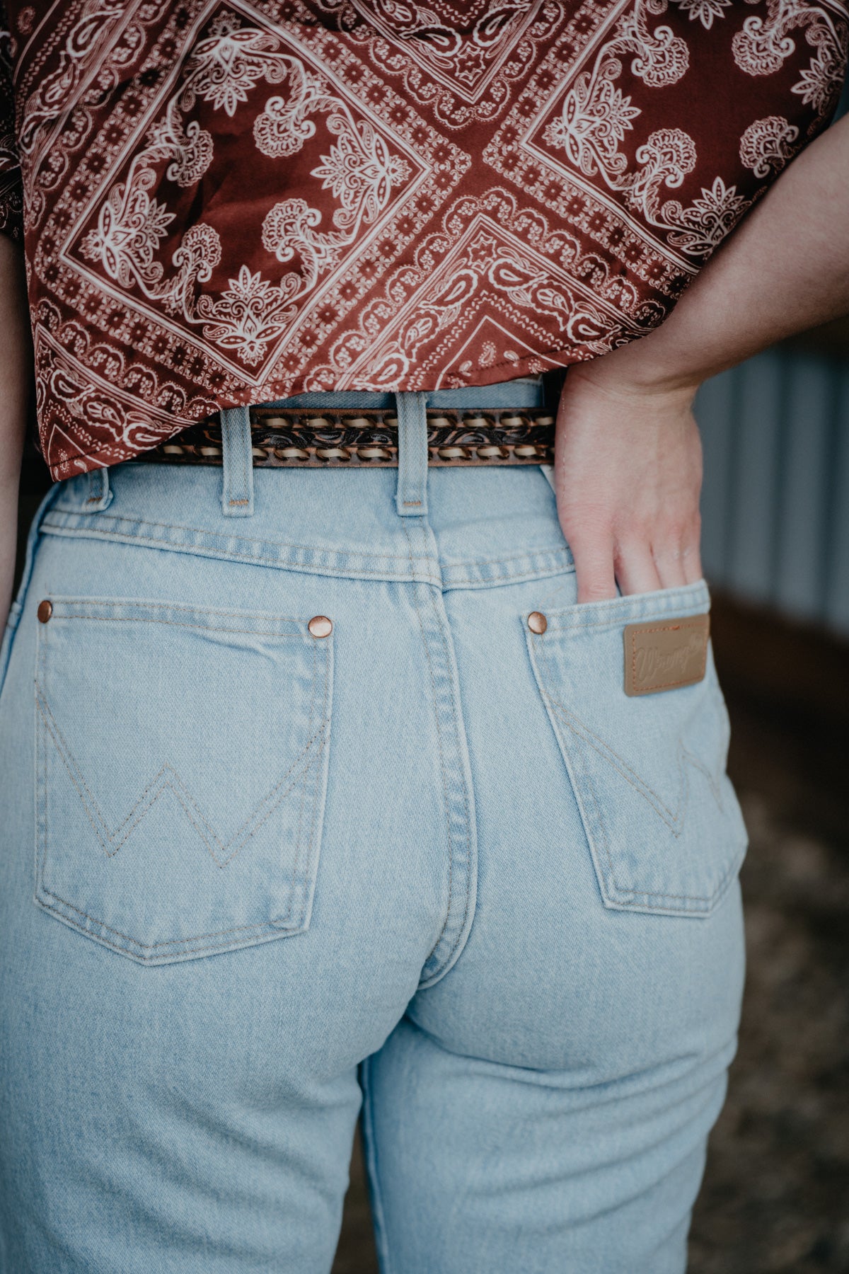 Bleached wranglers store