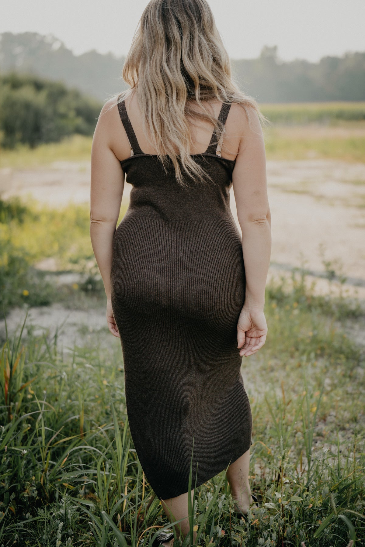'Connie' Brown Knit Dress by Tasha Polizzi (S - XL)