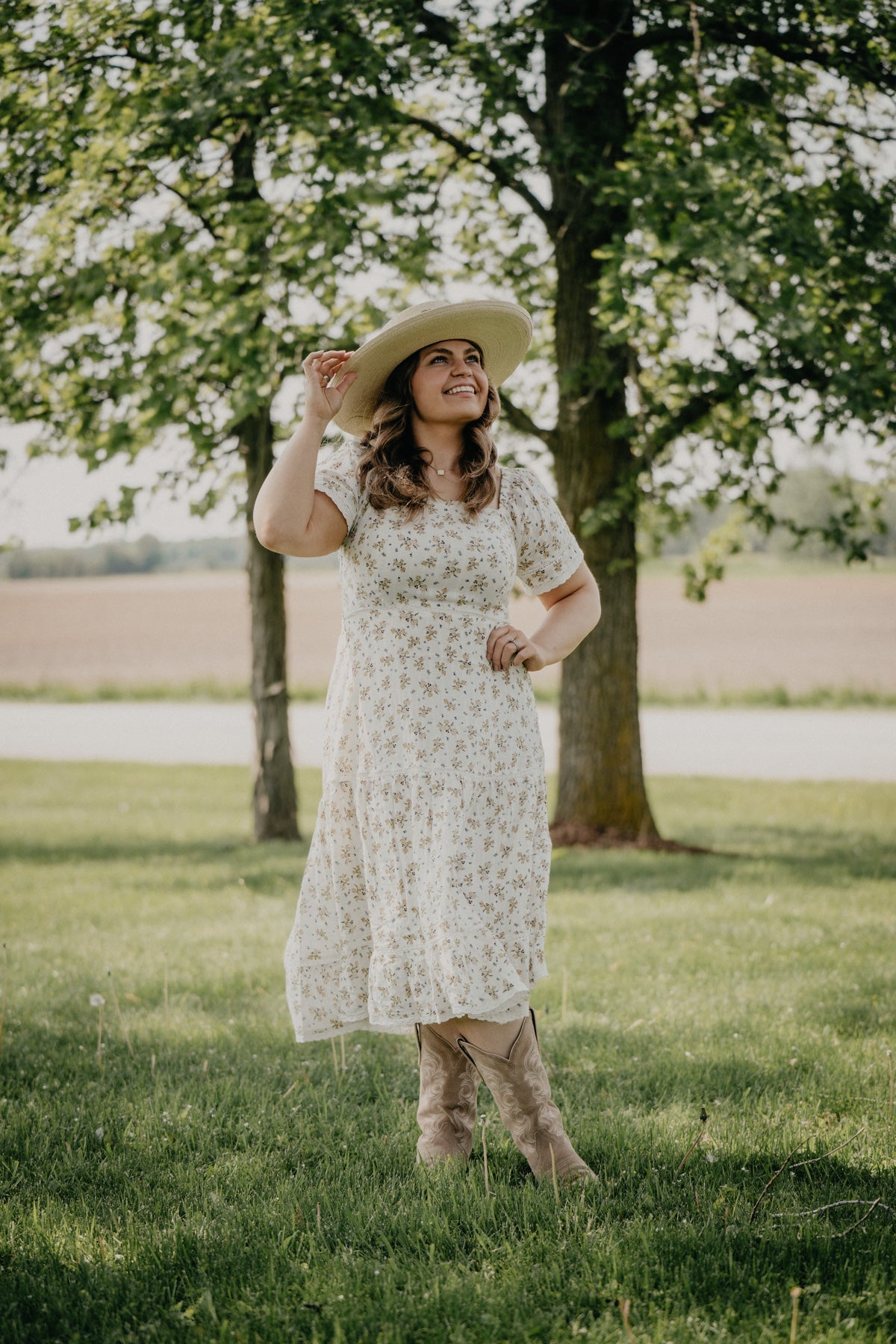 'Marley' Floral Cream Midi Dress (S-XXL)