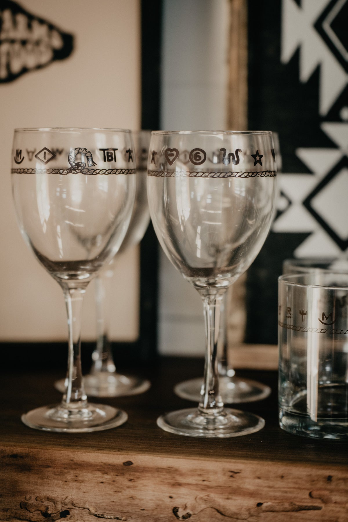 15oz "Branded" Wine Goblet / Glass (Set of 4)