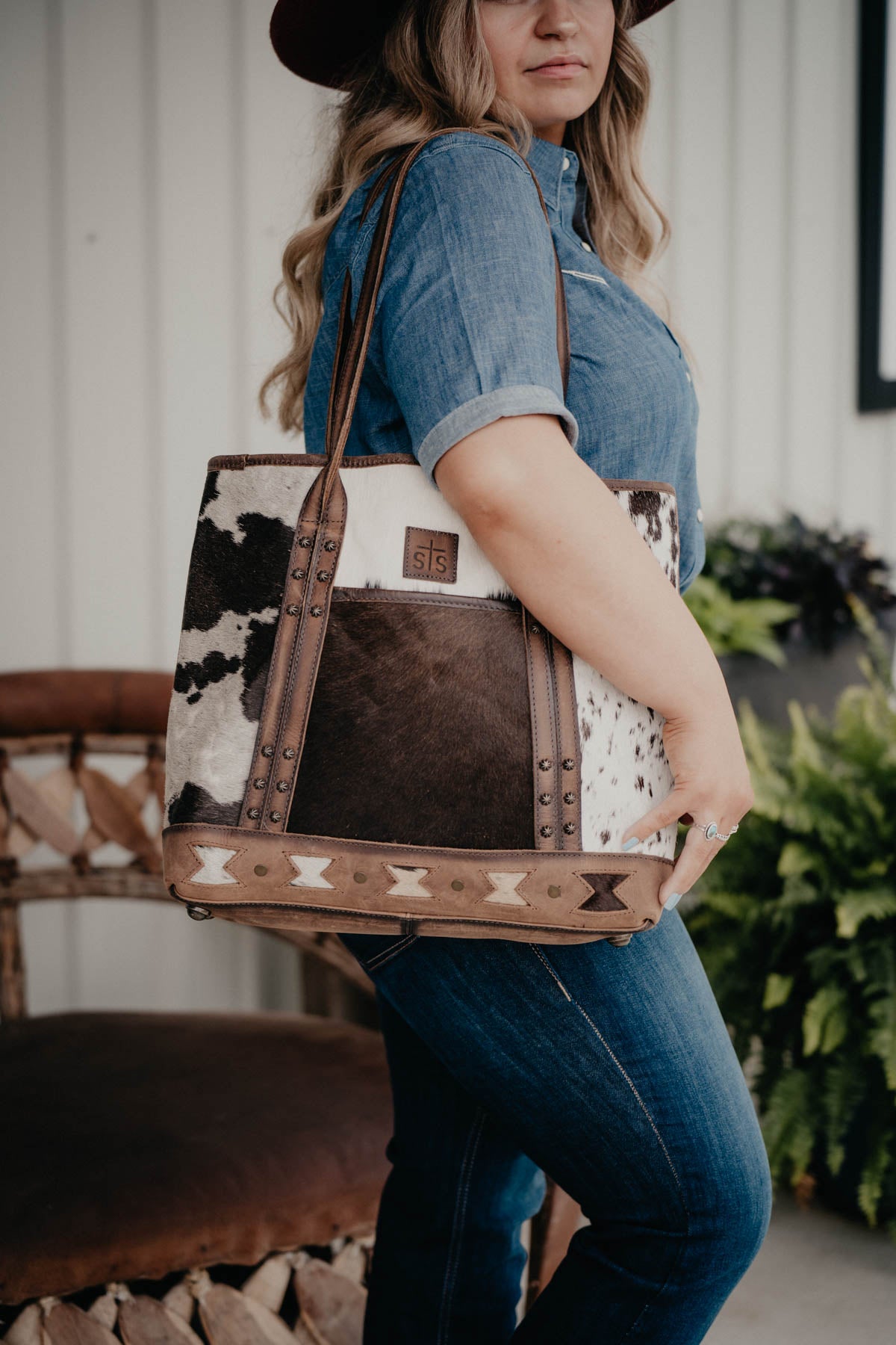 Roswell Cowhide Tote by STS Ranchwear