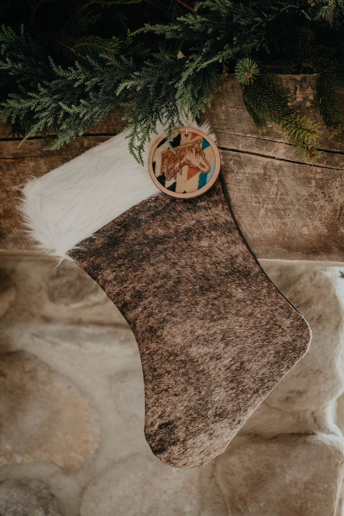 Handmade Cowhide Christmas Stockings