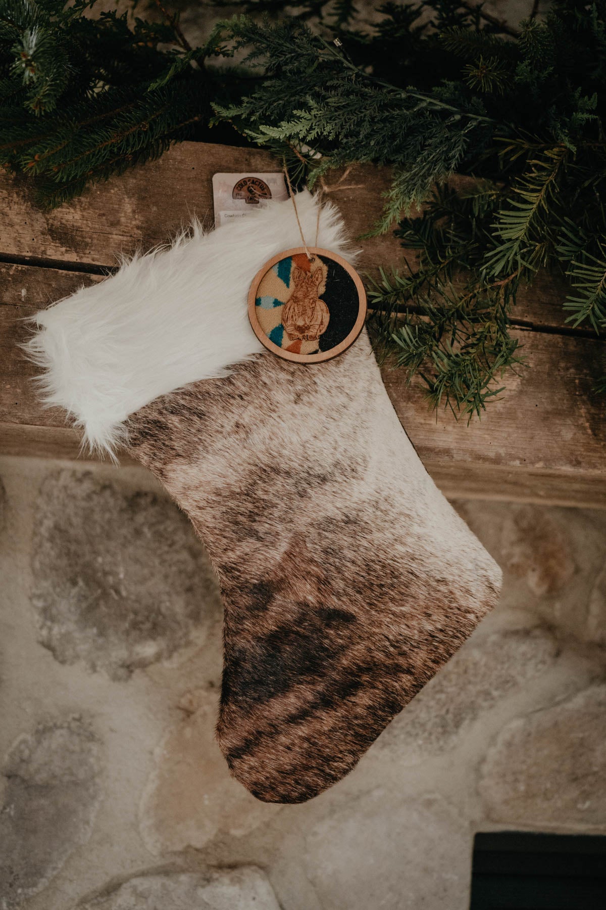 Handmade Cowhide Christmas Stockings